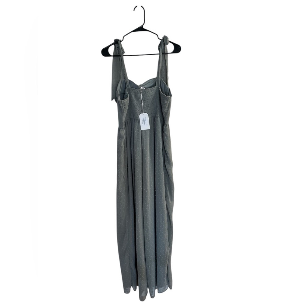 Emily Wonder Sage Green Boho Jumpsuit Structured Bust Swiss Dot Size L New - Picture 5 of 7